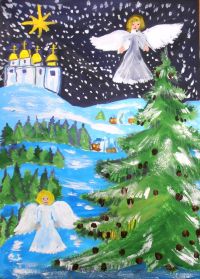 Рождественская служба (гуашь). Степанова Анна, 10 лет, рук. Попова И.А., Саринская СОШ Рождественская служба (гуашь). Степанова Анна, 10 лет, рук. Попова И.А., Саринская СОШ
