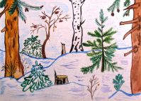 Зимний пейзаж (акварель). Гонтаренко Алена, 8 лет Зимний пейзаж (акварель). Гонтаренко Алена, 8 лет
